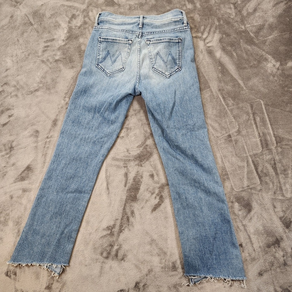 Miss Me Jeans Womens 24 Blue Insider Crop Two Step Fray Distressed Bootcut Denim - Picture 2 of 10